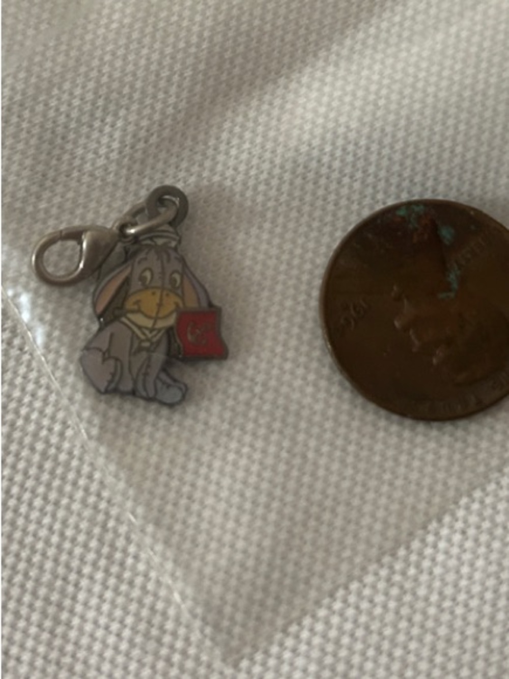 Disney Eeyore add a charm link grey Eeyore holding a flag